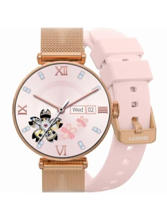 Smart hodinky Gravity Rose Gold Pink 2 Stripes GT26-1