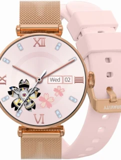 Smart hodinky Gravity Rose Gold Pink 2 Stripes GT26-1
