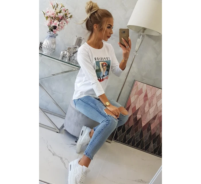 Blúzka s potlačou Superior biela