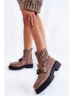 Dámské semišové kozačky Béžove model 21602471 - Boto Dámské semišové kozačky Béžove model 21602471 - Boto