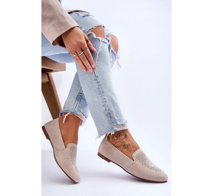 Zamszowe Wygodne Mokasyny Beżowe Giovana Zamszowe Wygodne Mokasyny Beżowe Giovana