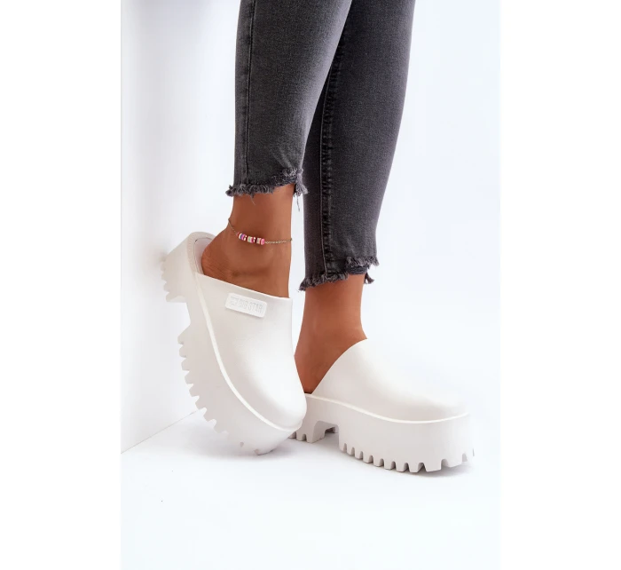 Damskie Klapki Na Masywnej Podeszwie Big Star NN274015 Białe