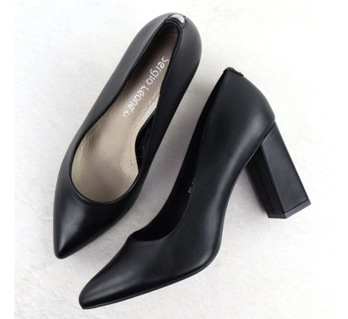 Sergio Leone čierne lodičky na podpätku PB216