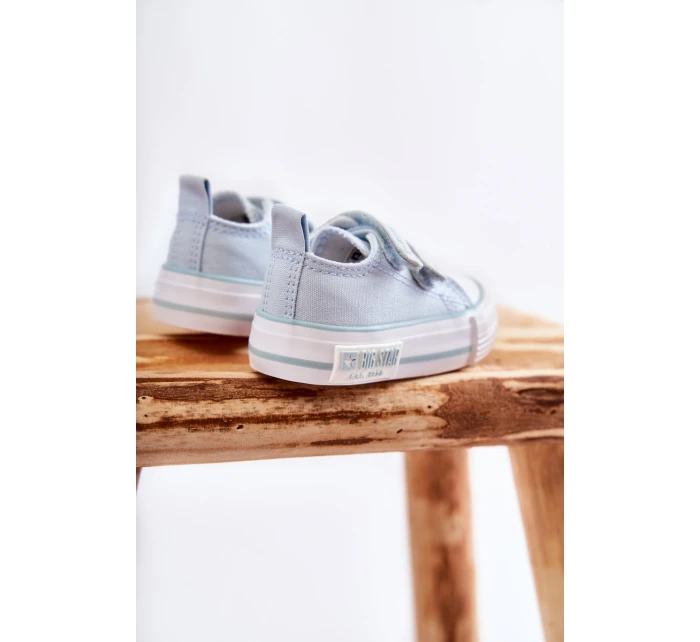 Dziecięce Materiałowe Trampki Na Rzep BIG STAR KK374078 Niebieskie