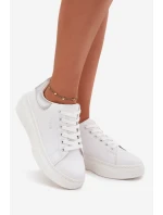 Sneakersy Damskie Na Platformie Big Star SS274245 Biało-Srebrne Sneakersy Damskie Na Platformie Big Star SS274245 Biało-Srebrne