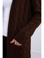 Hnedý sveter s kapucňou a vreckami