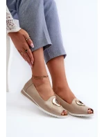 Dámske lodičky s ozdobou z ekokože, zlaté Biolita