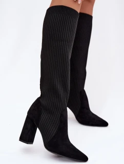 Dámske stĺpcové čižmy - čierne Yserine