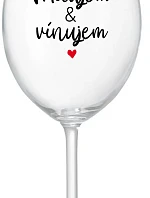 I LOVE & I WINE - priehľadný pohár na víno 350 ml