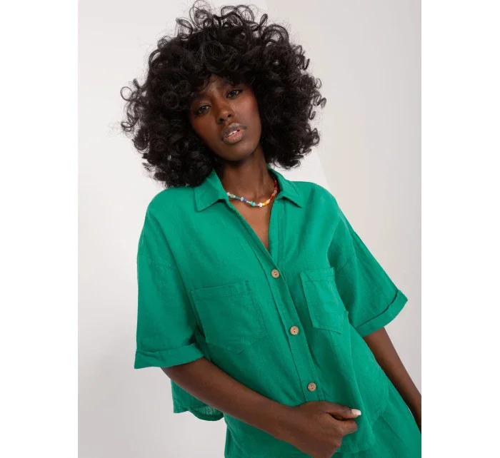Dámská košile DHJ KS model 20225835 zelená - FPrice Dámská košile DHJ KS model 20225835 zelená - FPrice