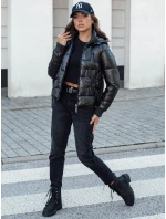Dámská zimní bunda krátká prošívaná s kapucí černá Dstreet model 21980753 - FashionStreet