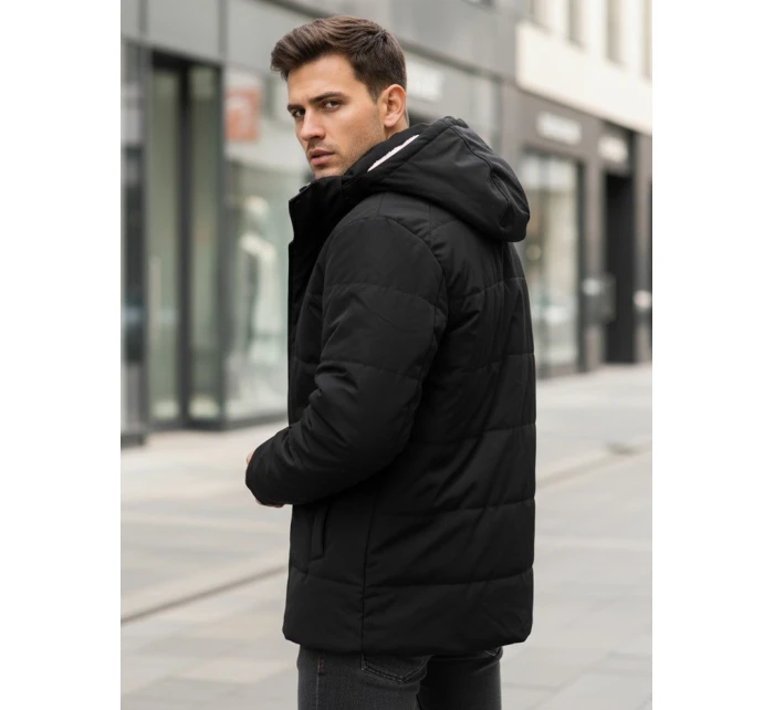 Pánská zimní bunda s kapucí černá Dstreet model 21982990 - FashionStreet