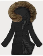 Černá dámská zimní bunda s kapucí model 21783432 - J.STYLE