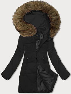 Černá dámská zimní bunda s kapucí model 21783432 - J.STYLE