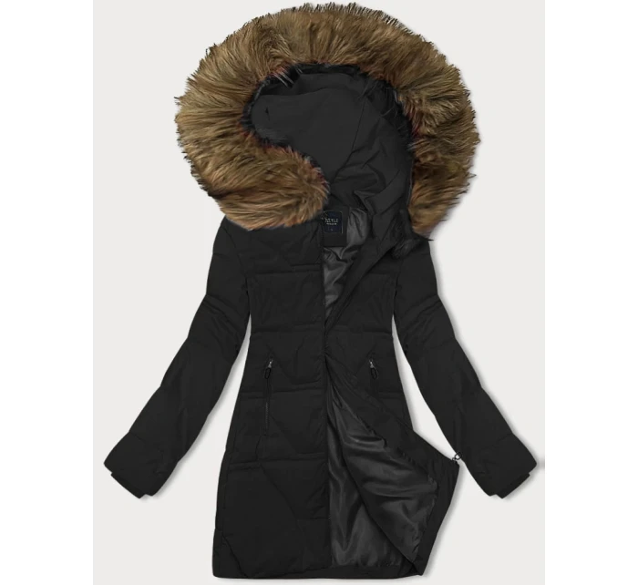 Černá dámská zimní bunda s kapucí model 21783432 - J.STYLE