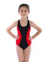 Dievčenské jednodielne plavky Bibione II čierno-červené