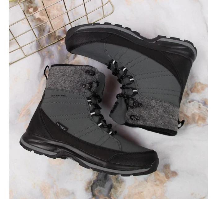 Zimné snehové topánky nepremokavé šedé DK