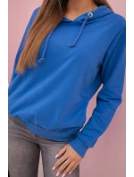 Dámska bavlnená mikina s kapucňou a vreckami v striebornej farbe