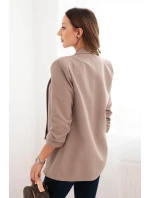 Dámská sako bez zapínání s podšívkou S/M fango Dámská sako bez zapínání s podšívkou S/M fango