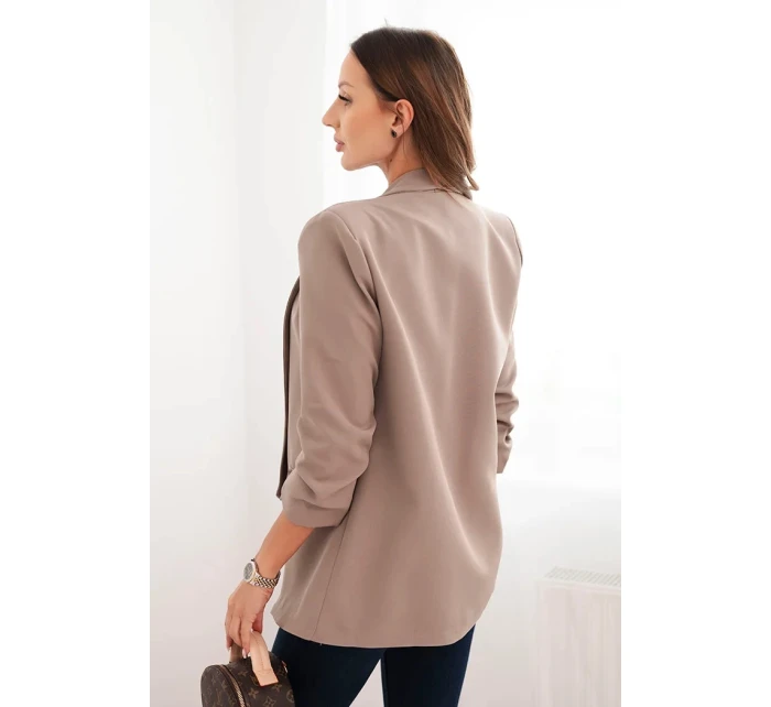 Dámská sako bez zapínání s podšívkou S/M fango Dámská sako bez zapínání s podšívkou S/M fango