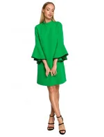 Dámske šaty áčkového strihu s anjelskými rukávmi M698 - zelené