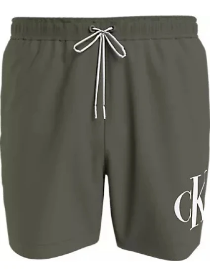 Pánske plavky MEDIUM DRAWSTRING KM0KM01003 LDY olivovo zelená - Calvin Klein Pánske plavky MEDIUM DRAWSTRING KM0KM01003 LDY olivovo zelená - Calvin Klein