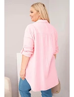 Bavlnené mušelínové tričko nadrozmernej veľkosti 65622 Baby Pink - Kesi Bavlnené mušelínové tričko nadrozmernej veľkosti 65622 Baby Pink - Kesi