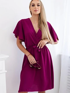 Šaty s překládaným dekoltem model 22373484 fialové - Kesi