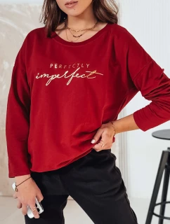 dámská halenka oversize s potiskem bordó Dstreet model 21982025 - FashionStreet