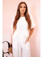 Viskózová blúzka + nohavice biela