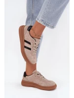 Zamszowe Sneakersy Damskie Na Platformie Beżowe Elivienne Zamszowe Sneakersy Damskie Na Platformie Beżowe Elivienne