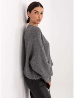 Sweter MI SW model 21795630 ciemny szary - FPrice Sweter MI SW model 21795630 ciemny szary - FPrice