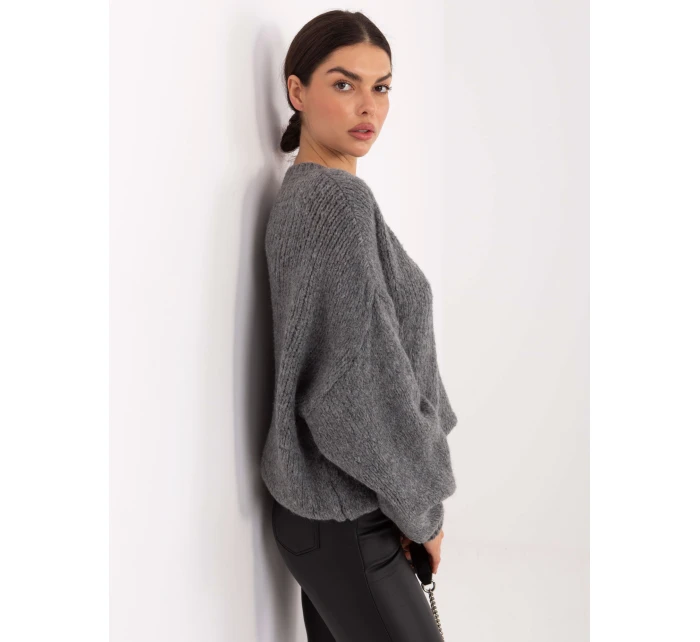 Sweter MI SW model 21795630 ciemny szary - FPrice Sweter MI SW model 21795630 ciemny szary - FPrice