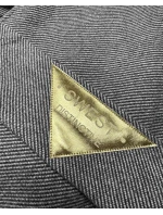 Dámsky dlhý kabát s opaskom S'West s čiernym pruhom (B8542-1)