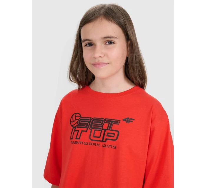 Detské tričko oversize s potlačou 4F 4FJRSS25TTSHU3296-62S Detské tričko oversize s potlačou 4F 4FJRSS25TTSHU3296-62S