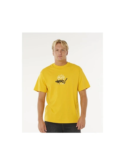 Pánske tričko RIP CURL Inner Visions Rotten Sun Tee, žlté Pánske tričko RIP CURL Inner Visions Rotten Sun Tee, žlté