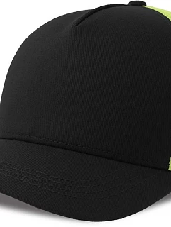 Atlantis Headwear Rapper Cotton-S 5-panelová čiapka typu „trucker“ 33.0260 čierna/žltá fluo
