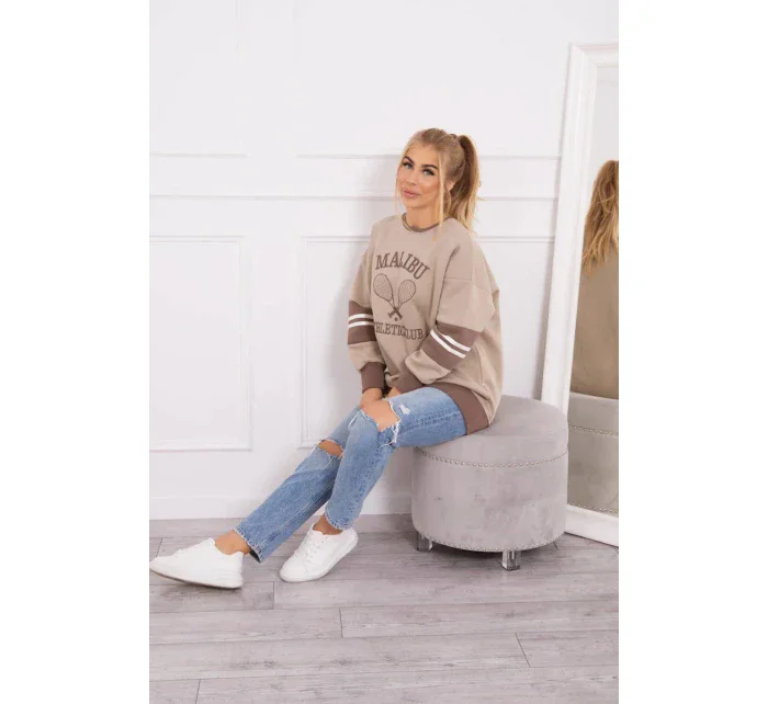 Zateplená mikina Malibu tmavo béžová+mocca