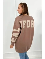 Izolovaná mikina s nápisom California mocca