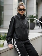 Kurtka damska z oversize z wysokim czarna model 22042902 - FashionStreet