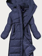Dlhá zimná bunda zo zmiešaných materiálov, tmavomodrá (jin-210)