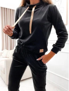 Černý dámský velurový komplet model 19664206 - Moon