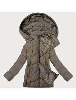 Béžová dámská vypasovaná bunda s kapucí model 20991167 - J.STYLE