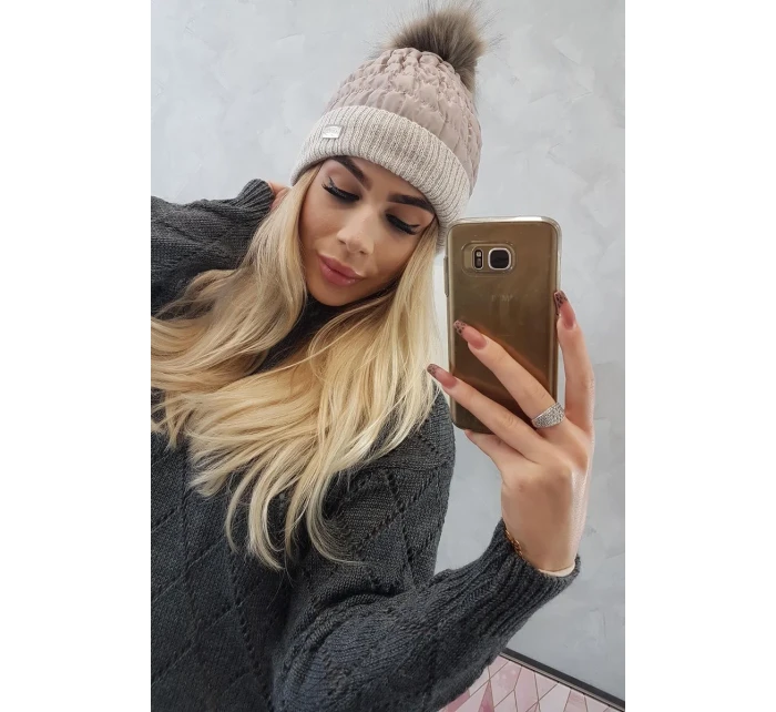 Čepice model 18743588 béžová - K-Fashion Čepice model 18743588 béžová - K-Fashion