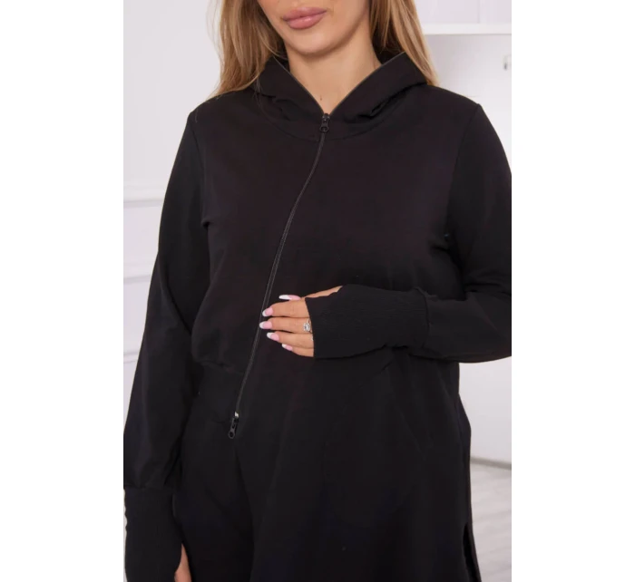 Souprava mikiny s delší model 18749182 černá - K-Fashion