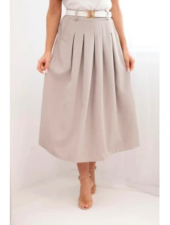 Dámská viskózová sukně s páskem a se záhyby fango