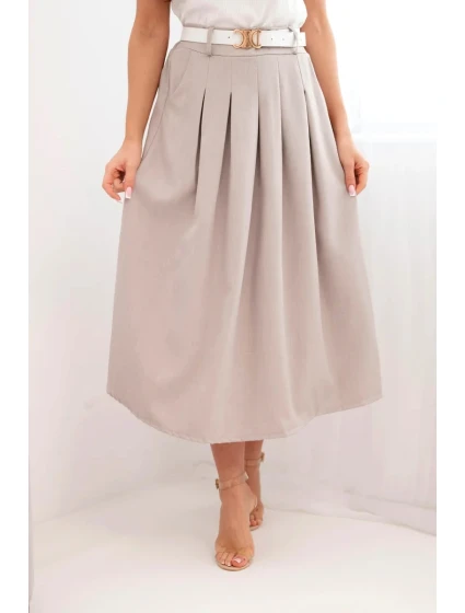 Dámská viskózová sukně s páskem a se záhyby fango