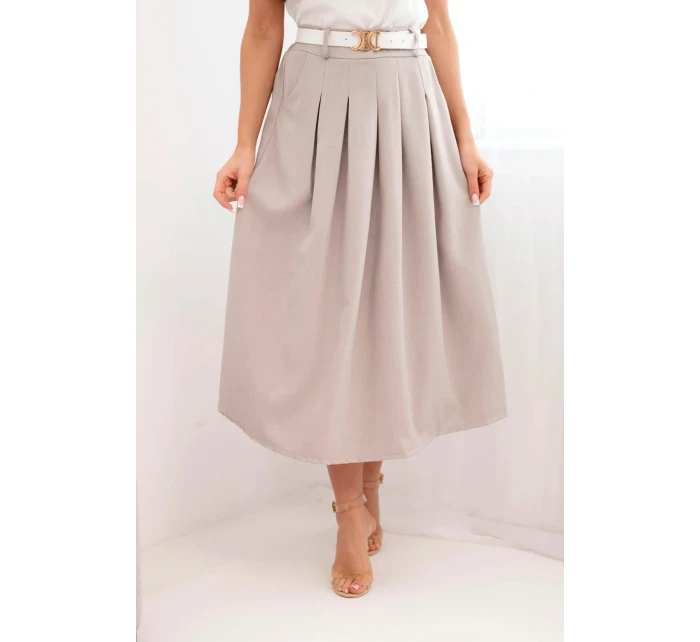 Dámská viskózová sukně s páskem a se záhyby fango