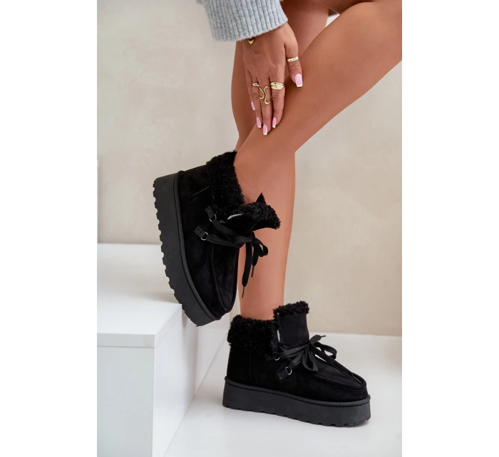 Śniegowce Damskie Na Platformie Z Futerkiem Typu Branek Czarne Ciabellae Śniegowce Damskie Na Platformie Z Futerkiem Typu Branek Czarne Ciabellae