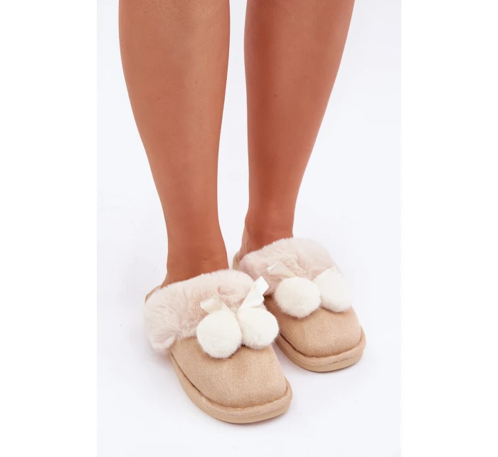 Kapcie Damskie Z Futerkiem Beżowe Nartani Kapcie Damskie Z Futerkiem Beżowe Nartani